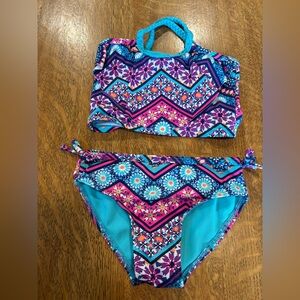 Penelope Mack Blue and Pink Bikini with Adjustable Side Ties